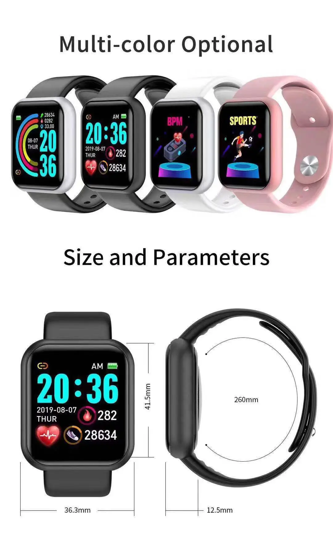 Smartwatch Sports Watches For Men - Reloj inteligente D20 Pro para hombre,