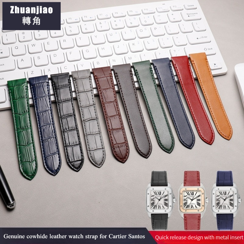 Correa de reloj de cuero de va - Cartier Watch Santos reseña y precio