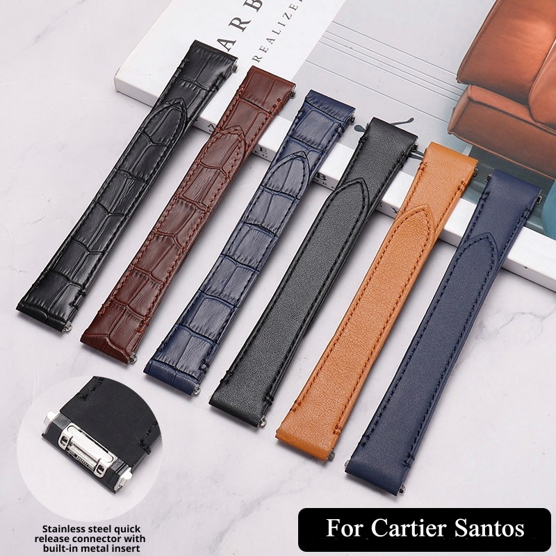 Correa de reloj de cuero de va - Cartier Watch Santos reseña y precio